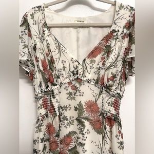 Printed Ruffle Short Sleeve Dress Max Studio